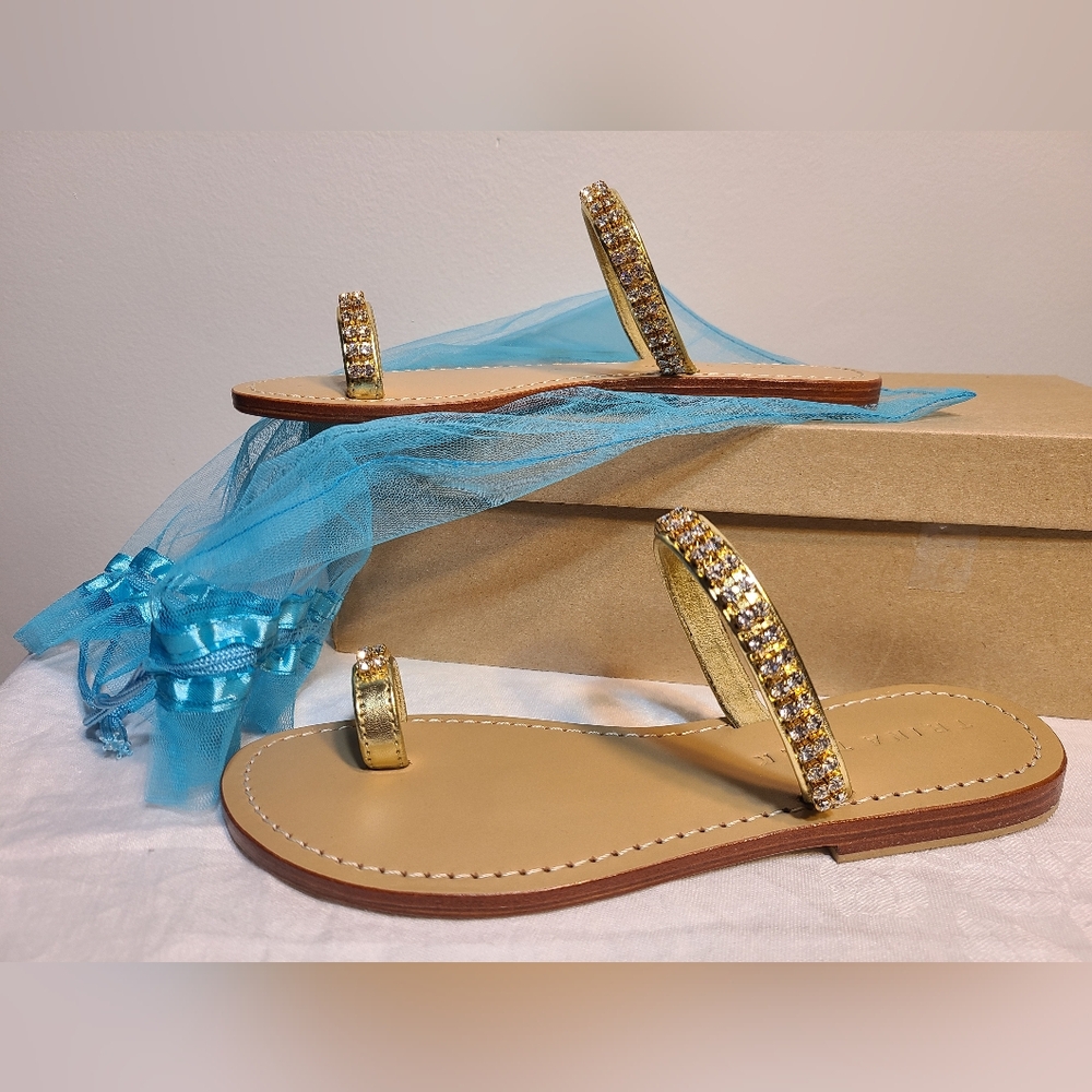 NIB Tory Burch Gold Sandals - Picture 3 of 4
